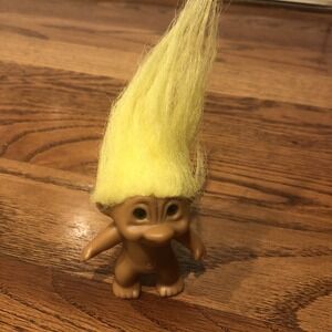 Vintage T.N.T 1991‎ - Troll Doll - Yellow Hair Figure Green Eyes